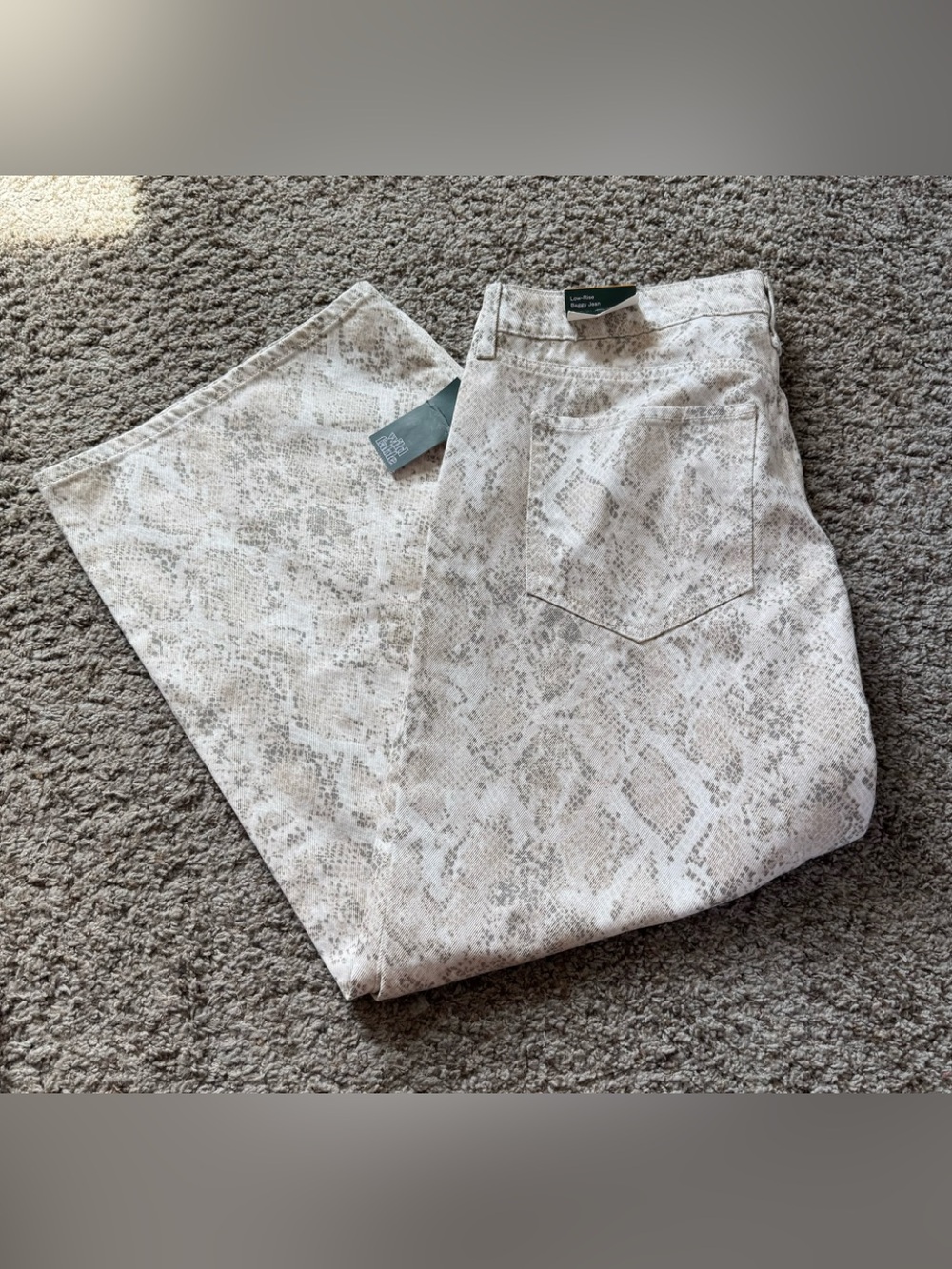 wild fable White Snake-Print Straight Jeans